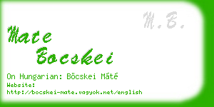 mate bocskei business card